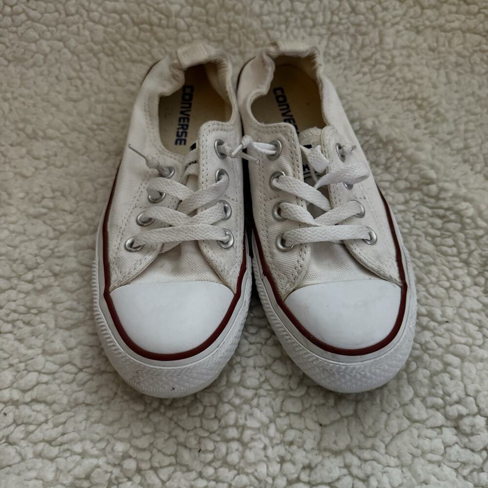 Converse low Slip On White Shoreline All Star sneaker Women size 6 - Picture 2 of 6